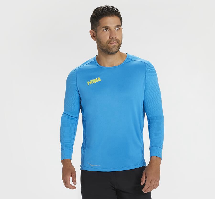 Hoka One One Top Herre - Performance 3/4 Sleeve - Blå - 954630IEB